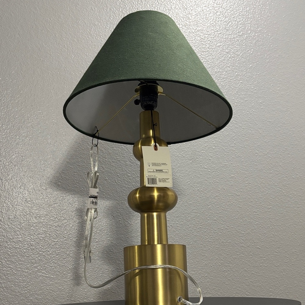 Green Shade Gold Table Lamp - Picture 4 of 4